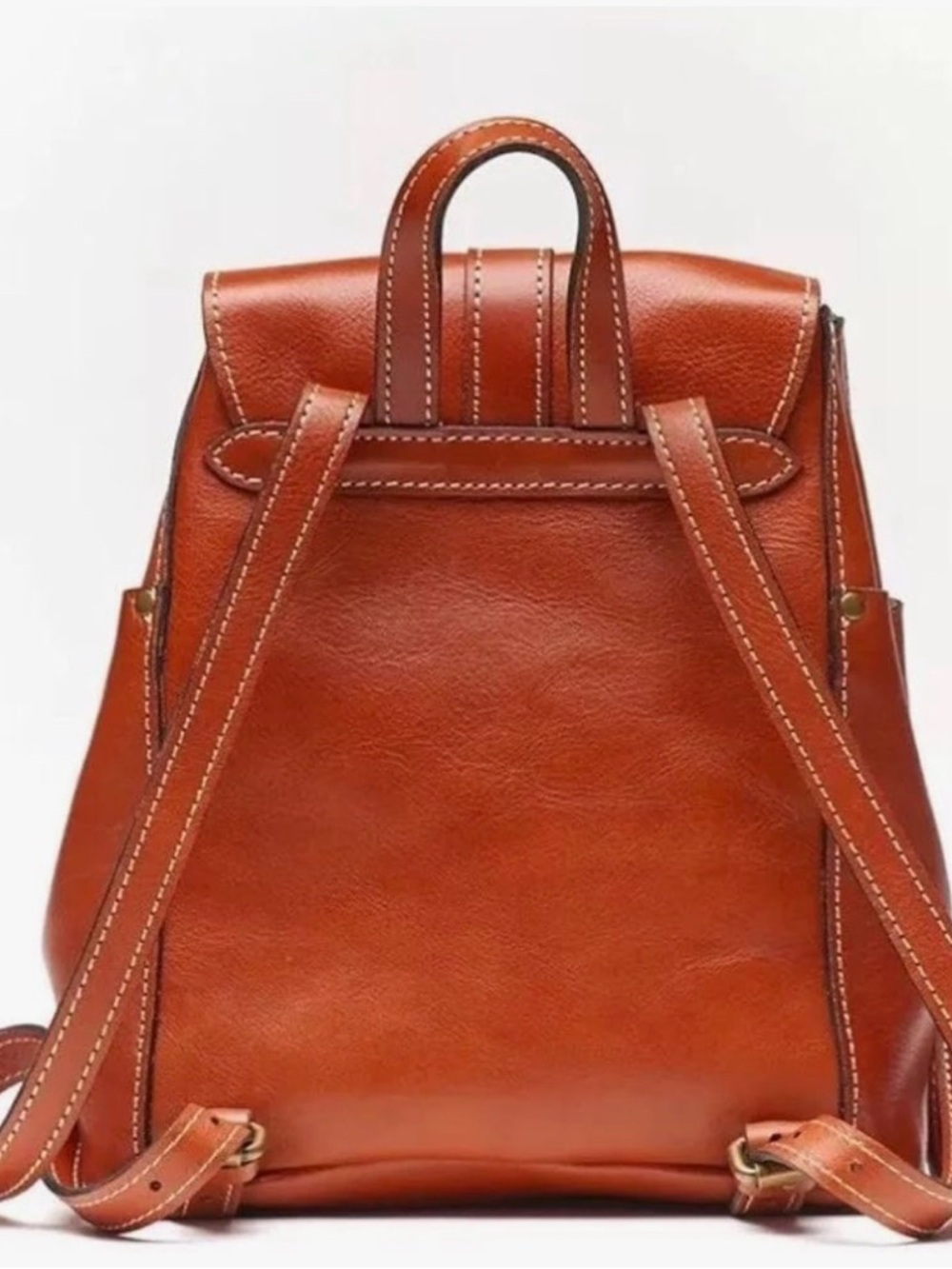 Patricia Nash Burnished Cognac Leather Backpack - Picture 3 of 7